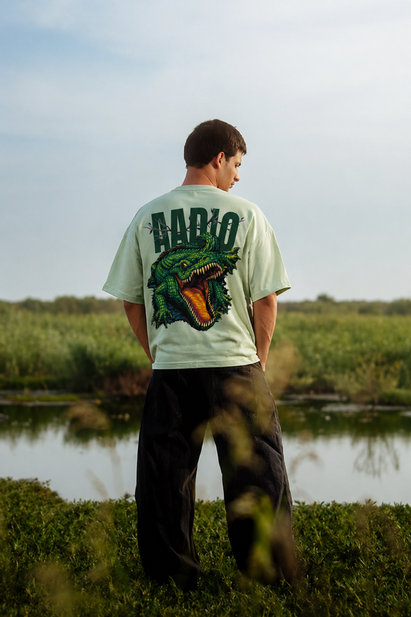 Green Crocodile Oversized Tee – AADIO