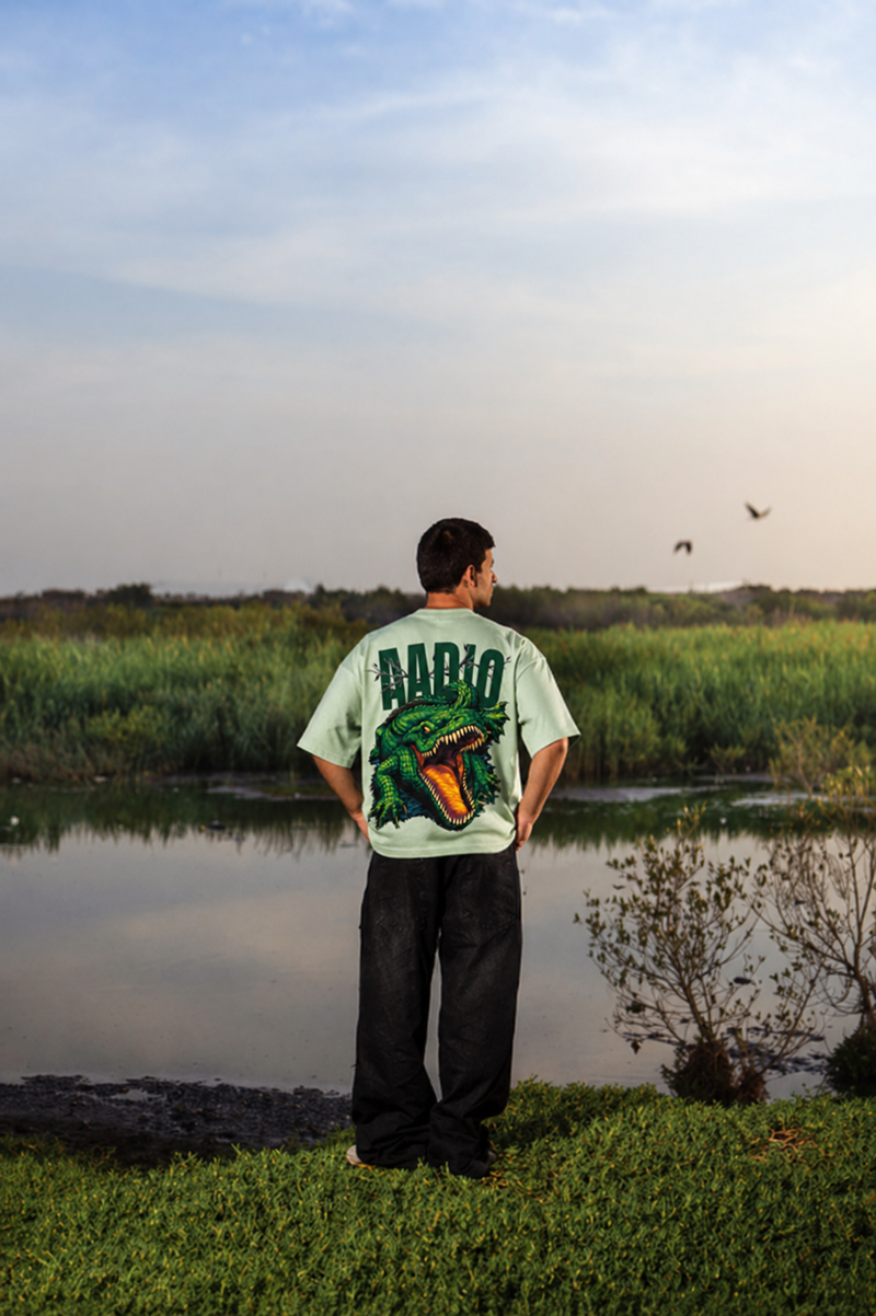 Green Crocodile Oversized Tee – AADIO