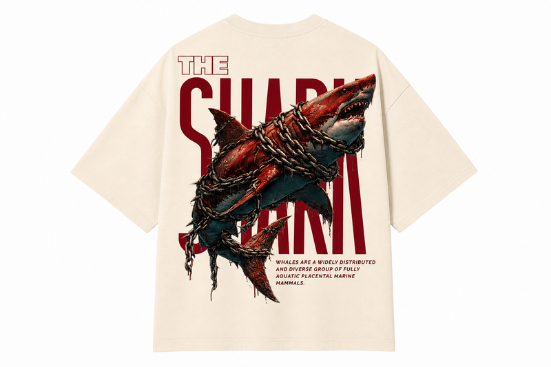 Damage Shark Oversized Tee – AADIO