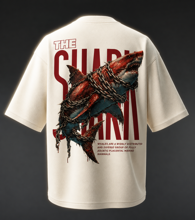 Damage Shark Oversized Tee – AADIO