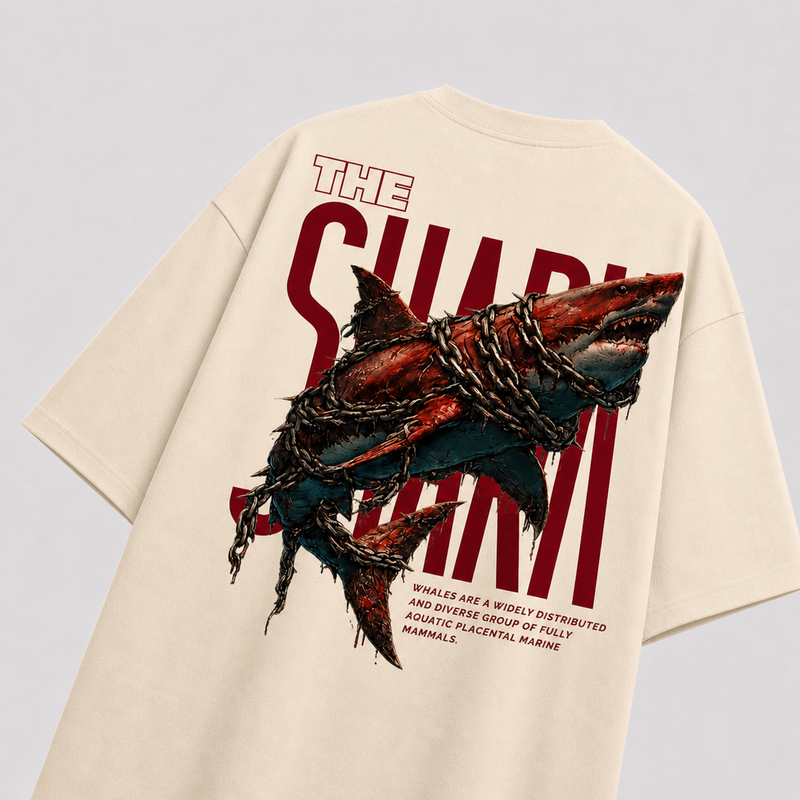 Damage Shark Oversized Tee – AADIO