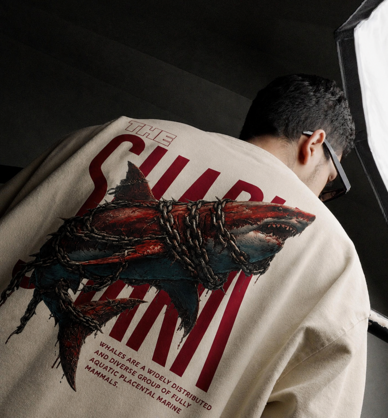 Damage Shark Oversized Tee – AADIO